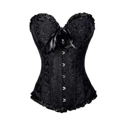 BurVogue Floral Lace Up Boned Corset