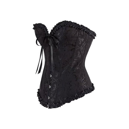 BurVogue Floral Lace Up Boned Corset