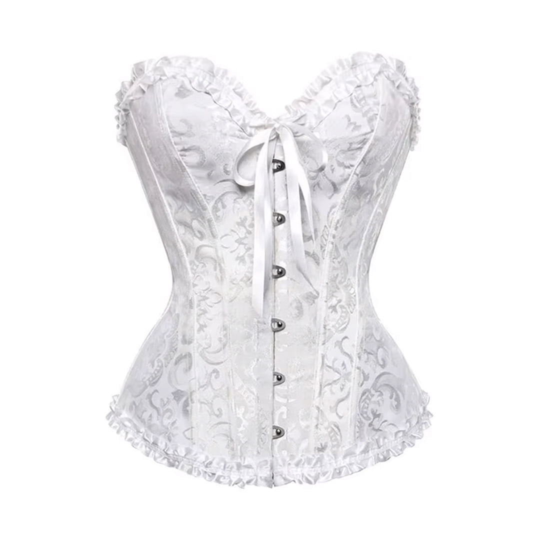 BurVogue Floral Lace Up Boned Corset